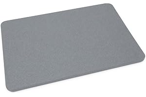 Acomoda Textil – Alfombra de Baño de Piedra Diatomita 40x60 cm. Tapete Antideslizante de Secado Rápido y Alta Absorción Práctico, Higiénico y Funcional para el Hogar (Gris)