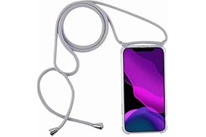 2ndSpring Funda con Cuerda Compatible con OPPO Find X2 Neo,Colgante Collar Correa de Cuello Cadena Cordón,Gris