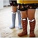 Shorven Baby Kids Cotton Socks Knee High Long Socks 2 Packs Grey&Brown Fox (2 pairs) M (3-4 Years)