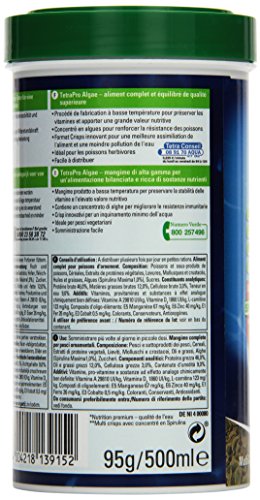 Tetra Pro Algae Premiumfutter (für alle tropischen Zierfische, mit Algenkonzentrat zur Verbesserung der Widerstandskraft, Vitaminstabilität und hoher Nährwert, Spirulina-Alge), 500 ml Dose - 3