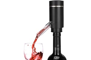 Aceshop Aeratore Elettrico per Vino, Dispenser Portatile Automatico di Vino Rosso Dispenser Automatico One-Touch Decanter e Versatore Aeratore Intelligente per Vino per Vino Rosso e Bianco (Nero)