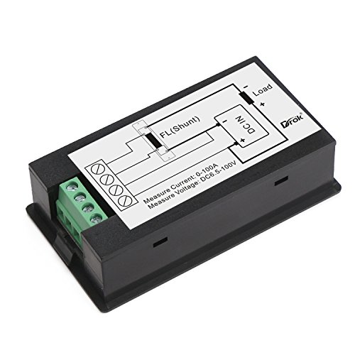 DROK® Digital-Multimeter DC 6.5-100V 100A Spannung Stromstärke Leistung-Energie-Messinstrument DC Volt Amp Testing Messgerät Monitor LCD blauer Hintergrundbeleuchtung Digitalanzeige mit 100A / 75mV Shunt extern - 8