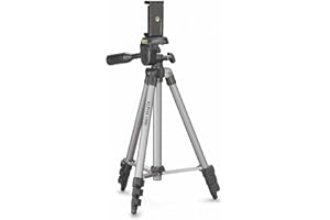 Cullmann - 52102 - Alpha 1000 - Mobile Tripod with Universal Phone Mount (106 cm Extension Height, Packed Size 37 cm, Weight 0.5 kg, Maximum Load 1 kg) - Silver