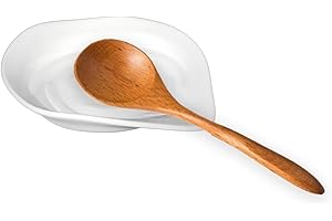 Karisky Spoon Rest for Stove Top, 5 Inch Ceramic Spoon Holder for Counter, Cooking Spoon Holder for Utensils, Coffee Spoons, Spatula, Ladle, Tongs, White
