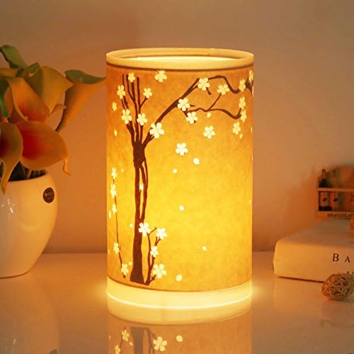 Table Lamp, HQOON Beside Desk Lamp, Minimalist Nightstand Lamps for Bedroom, Beautiful Hand Carved Hollow Patterns, Warm Night Lighting for Relaxing or Sleeping, Ideal Gift for Kids, Family or Friend