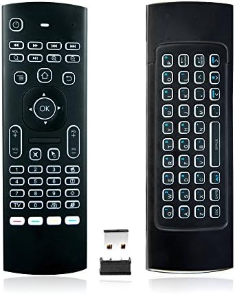 VIGICA Backlit MX3 Air Mouse 2.4G Remote Control IR Learning Mini Wireless Keyboard 3-Gyro + 3-Gensor for Google Android Smart TV Box PC HTPC Windows Mac Os Linux