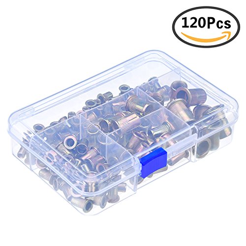 eBoot Stahl Verzinkt Blindnietmuttern Nutsert M4 M5 M6 M8 M10, 120 Stück - 6