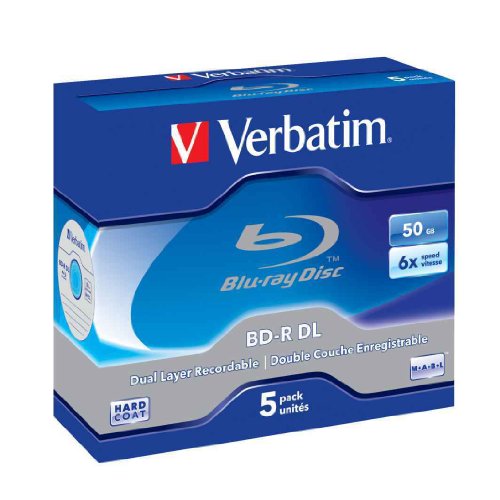 Verbatim 43748 BD-R Dual Layer Blu-Ray Rohlinge (50 GB, 5er Pack) Jewel Case - 2