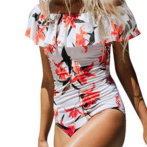 Women Swimwear Xinantime Ladies Sexy Off Shoulder Floral One Piece |  Desertcart Brunei