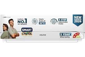Voltas 1.5 ton 3 star, New star rated, Inverter Split AC (Copper, Convertible 5-in-1 Cooling Mode, 2-Way Air Swing, Anti-dust Filter with Anti Microbial Coating, 183INV CAV-1, 2026 Model, White)