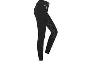 RIDERS CHOICE Pantalon d'équitation en coton et silicone pour enfant avec poche pour téléphone portable