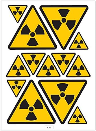 A4 sheet of stickers Danger Radiation Sticker adhesive – B80