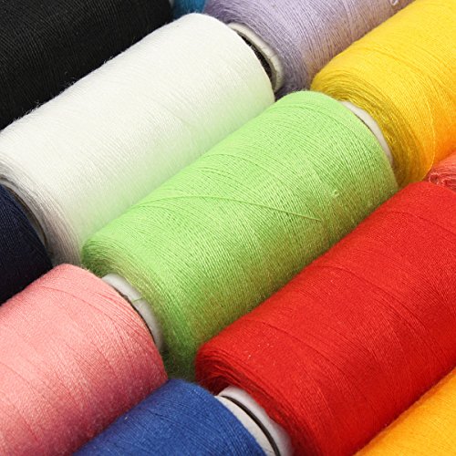 KING DO WAY Naehgarn 24 farben 1000 meter polyester naehgarne spulen naehmaschine zubehoer Naehmaschinengarn - 5