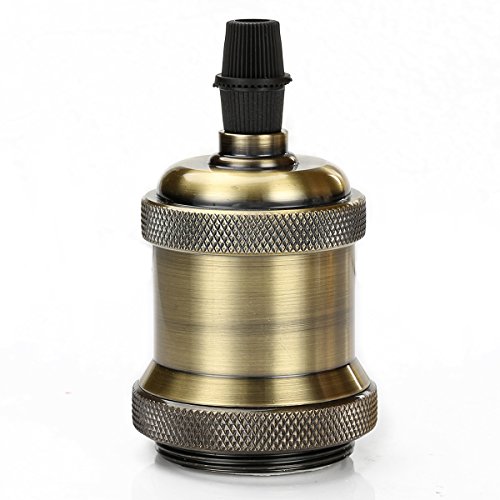 NOVSIGHT 1PC E27 Switch Lamp Holder Edison Screw Light Bulb Socket Adapter Bronze [Energy Class A +++]