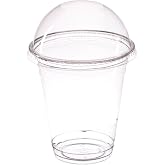 Vasos para batidos con tapas de c&uacute;pula, 250 ml (Pack de 50)