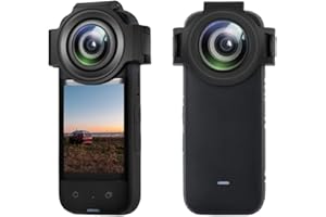 Camnoon Czarna panoramiczna ochrona obiektywu aparatu z materiału PC, osłona obiektywu, kompatybilna z kamerą Insta360 X3