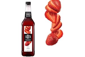 1883 Maison Routin Strawberry Syrup Perfect for Coffees, Cocktails & Smoothies - Vegan-Friendly, Allergen-Free, No Preservatives - 1L PET Bottle