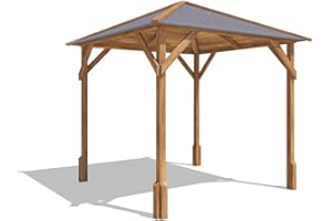 Dunster House Wooden Gazebo, 2m x 2m / W6'6" x D6'6" Heavy Duty Garden Shelter Pressure Treated, Superfelt & Nails Included, Utopia 200