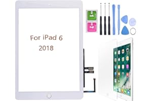 Hedywei Pantalla táctil de repuesto para iPad 6 Gen A1893 A1954 (2018 9,7 pulgadas) Touch Screen Digitizer con kit de herramientas (blanco)