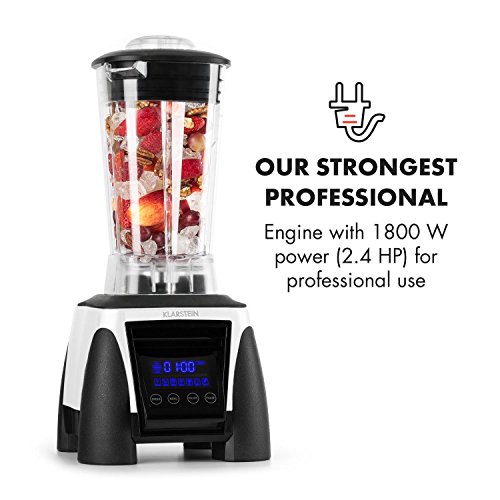 Klarstein • Herakles-8G-W • Standmixer • Power-Blender • Hochleistungsmixer • Smoothie Maker • 1800 Watt • BPA-frei • 38.000 Umdrehungen pro Minute • 2 Liter Volumen • 6 Edelstahlklingen • 7 Programme • LCD-Display • Zerkleinerer • Icecrusher • weiß - 3