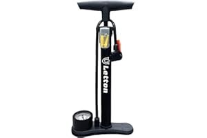 Letton Bike Floor Pump, Portable Bike Tyre Pump 160PSI/11Bar with Presta & Schrader Valves, High Pressure Bicycle Air Pump with Multifunction Ball Needle for Balls, Balloons, Inflatables (Two Styles)