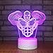 Produktbild Bunte Gradient 3D LED NightLight Fitness Mann Schreibtischlampe Fitness Raum Dekor USB Vision Schlaf Touch Button Leuchte Geschenk, Fernbedienung