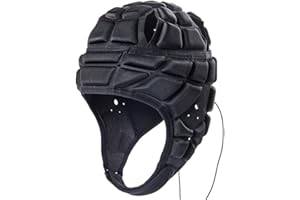 XIYAO Casque De Protection De Chapeau De Casque De Rugby, Casque Rembourré Doux pour Le Football De Drapeau De Rugby Casque De Gardien De But De Football Réglable pour Jeunes Enfants Adultes
