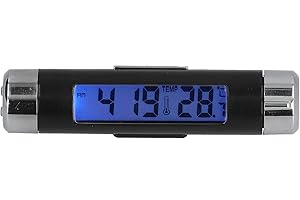 ZWINNER Thermomètre, horloge de tableau de bord de voiture numérique lumineuse pour voiture pour intérieur