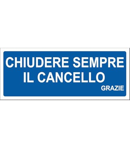 Cartello 'Chiudere Cancello' In Alluminio - 15x20 Cm | Per Esterno, Spessore 3 Mm - Foto 5