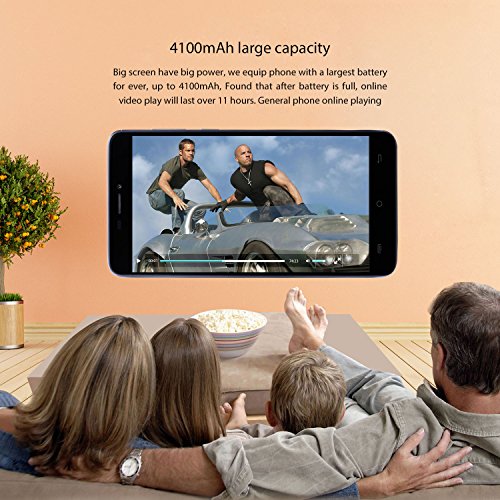 Cubot Max Smartphone ohne Vertrag 6 Zoll HD Touch-Display mit 4100 mAh Akku, 3GB Ram+32GB interner Speicher, Octa-Core Prozessor, Android 6.0, Dual-SIM, 4G LTE FDD, 5MP Frontkamera / 13MP Hauptkamera, IPS 2.5D gebogener Bildschirm Silber [ Cubot Offiziell ]