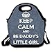 Produktbild Dozili Be Daddy's Little Girl Große & dicke Neopren-Lunch-Taschen, isolierte Lunch-Tasche, Kühltasche, warm, mit Schultergurt, für Damen, Teenager, Mädchen, Kinder, Erwachsene