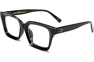 FEISEDY Montatura Occhiali da Vista Donna Uomo Occhiali Finti con Lenti Trasparenti Occhiali Quadrati Spessa Neutri B2461