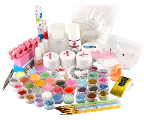 36 FULL SET Nail Art Beauty Acrylic Powder Tips UV Liquid Dust Strip Kit Z355