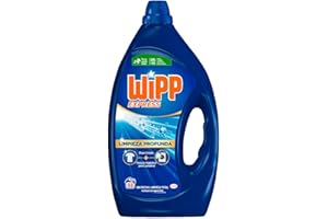 Wipp Express Limpieza Profunda, 55 lavados, detergente líquido quitamanchas, detergente para lavadora concentrado para coladas higiénicamente limpias