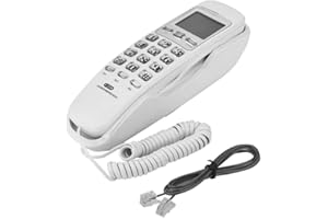Bewinner Wandtelefon, Schnurgebundenes Telefon One-Touch-Anruf/Anrufanzeige/Anrufsuche/Rückruf Letzte Nummer Festes Telefon mit integrierter Tastatur, Anrufer-ID