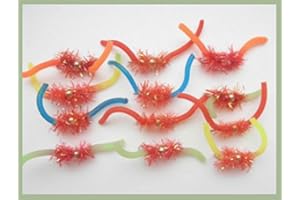 TROUTFLIESUK Worm Fishing Fly, 12 Pack Wiggly Worms, Size 10 For fly Fishing