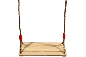 ValueHall Wooden Hanging Swing Seat Wooden Tree Swing Seat Wooden Swing Chair with Adjustable Polyester Rope for Children, Adults, Playground, Park, Garden, Yard V7110A