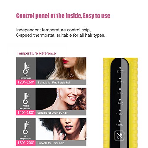 Soriace® Haar Lockenstäbe, Multifunktions Professioneller Lockenstab Geeignet für alle Haare Menschen, Hellgelb - 3