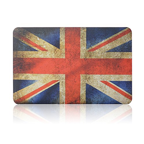 HASESS Jahrgang Union Jack Muster Matte Gummi Coated Harte Schale Case Abdeckung für 13-Zoll MacBook Air 13.3" A1369 A1466 + Klar TPU Tastatur Abdeckung + Klar LCD-Schirm-Schutz - UK Flaggege