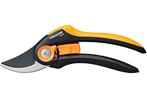 Fiskars Bypass-Gartenschere, Plus SmartFit, P541, Für frische Äste und Zweige, Antihaftbeschichtet, Edelstahl-Klingen, Länge: 20,1 cm, Schwarz/Orange, 1057169
