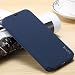 Produktbild iPhone 7 Plus Hülle iPhone 8 Plus Hülle , X-Level Prämie Mikrofaser-Linien Hülle Handarbeit Matt PU Leder Folio Schutzhülle Tasche Ultra dünn Standfunktion Book Cover Handyhülle mit Kartensteckplatz for Apple iPhone 7 Plus/iPhone 8 Plus - Navy Blue