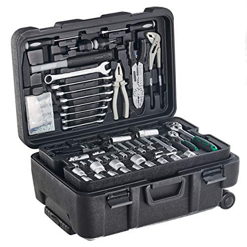 Mannesmann - M29070 - Valigetta porta attrezzi con ruote, 122 pz.