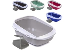 ADENA Katzentoilette XXL Jumbo Schale 65 cm graubeige inkl. Schaufel