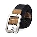 Produktbild Contever® Männer Herren Canvas Gürtel Belt Geflochtene Gürtel- 3.8cm Breit 125cm Länge Best Fit Taille (ungefähr 100CM)- Style1 Schwarz