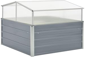‎VIDAXL vidaXL Gewächshaus 100x100x85cm Verzinkter Stahl Grau Gartenhaus Treibhaus