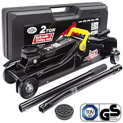 Deuba Cric hydraulique capacité 2 tonnes avec valise et patins en caoutchouc inclus levée de 85 à 330mm cric de levage voiture véhicules
