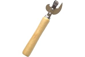 Lotnery Manual Tin Opener- Multi-Functional Can Opener with Ergonomic Wood Handle, Side-Cut Design for Effortless Opening, Portable Bottle & Tin Opener for Camping, Kitchen & Travel