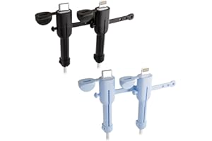 IKOPFLN 4 Piezas Protector De Cable Mini De Silicona, Universal para La MayoríA De Los TeléFonos MóViles, Protector De Cable De Cargador Dos En Uno,Protector De Cable De Datos con Cubierta Antipolvo