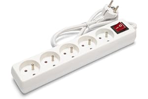 Velamp Bloc multiprise 10/16A + Interrupteur - 3G1mm2, 5 Prises