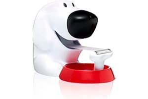 Scotch Dispensador para Cinta Adhesiva con Forma de Perro - Para Cinta de hasta 19mm de Ancho y 33m de Largo - Dispensador Rellenable para la Escuela, el Hogar y la Oficina - Color Blanco